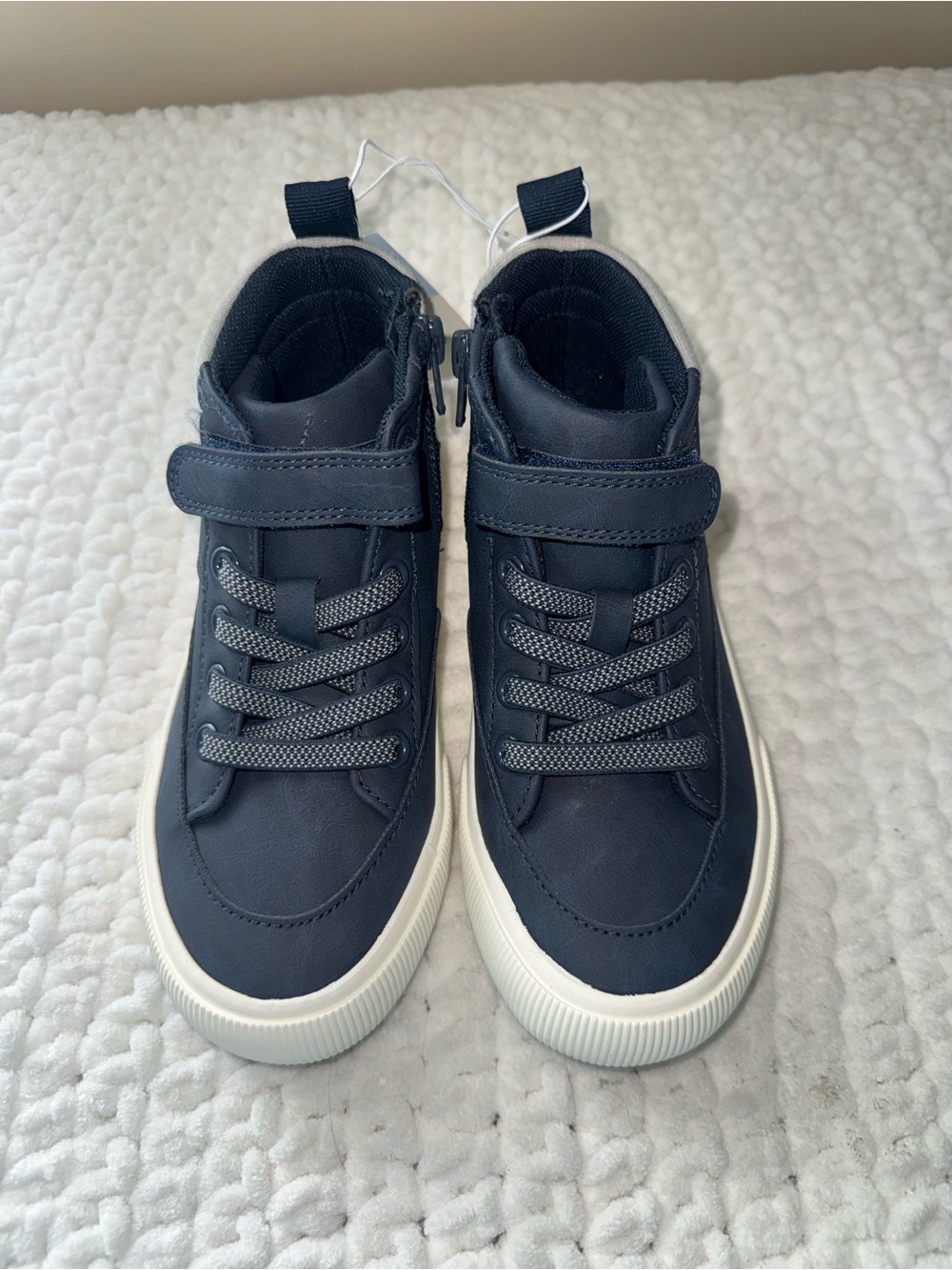 Cat & Jack Navy High-Top Sneakers with White Sole